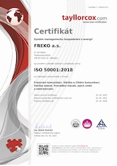 Certifikát ISO 50001:2018